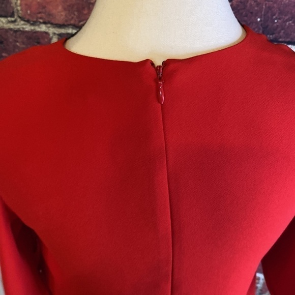 RW&CO Red Cold Shoulder V-neck Mini Shift Dress with Pockets Size XS - Picture 11 of 13